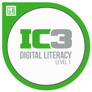 Certiport IC3 Digital Literacy Certification GS6 Level 1 badge