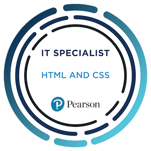 Certiport IT Specialist in HTML and CSS badge